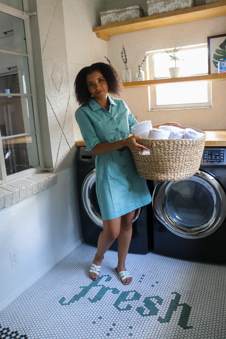 Palm Beach Mint Belted Shirt Dress