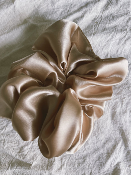 Champagne Satin Jumbo Scrunchie